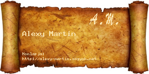 Alexy Martin névjegykártya