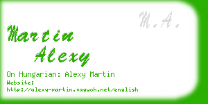 martin alexy business card